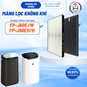 Màng lọc không khí tương thích cho máy lọc không khí FP-J60E FP-J80EV - Màng lọc hepa, than hoạt tính, lọc thô
