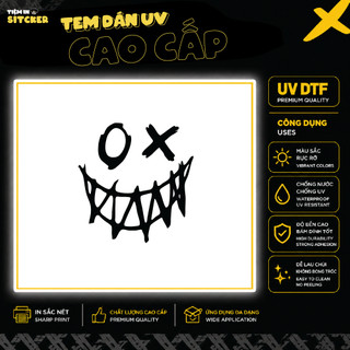 Tem In UV DTF & Tem Mặt Cười Dán Xe Đạp, Xe Máy - Siêu Mỏng - Siêu Dính