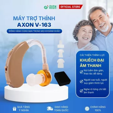 Máy trợ thính cho người già AXON V-163 - Máy trợ thính không dây, âm thanh to rõ, hàng chính hãng