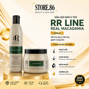 Dầu Gội Kem Ủ RR Line Real Macadamia 500ml Phục Hồi Tóc Hư Tổn, Mềm Mượt
