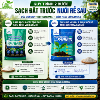 Combo Cải Tạo Đất Farmix: Trichoderma Humic + Siêu Tinh Vôi 1kg - Sạch Đất Bung Rễ Cây Khỏe Nhanh