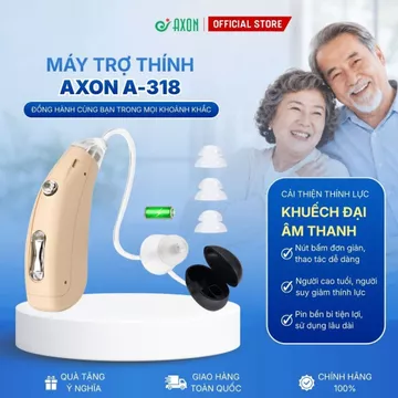 Máy trợ thính không dây AXON A-318 - Máy trợ thính cho người già, 3 chế độ nghe linh hoạt, BH 06T
