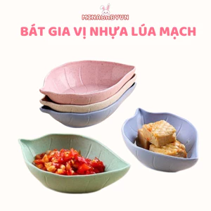 Chén Đựng Gia Vị Hình Chiếc Lá Nhựa Lúa Mạch - Bát Nước Chấm Mini Nhỏ Gọn Tiện Dụng