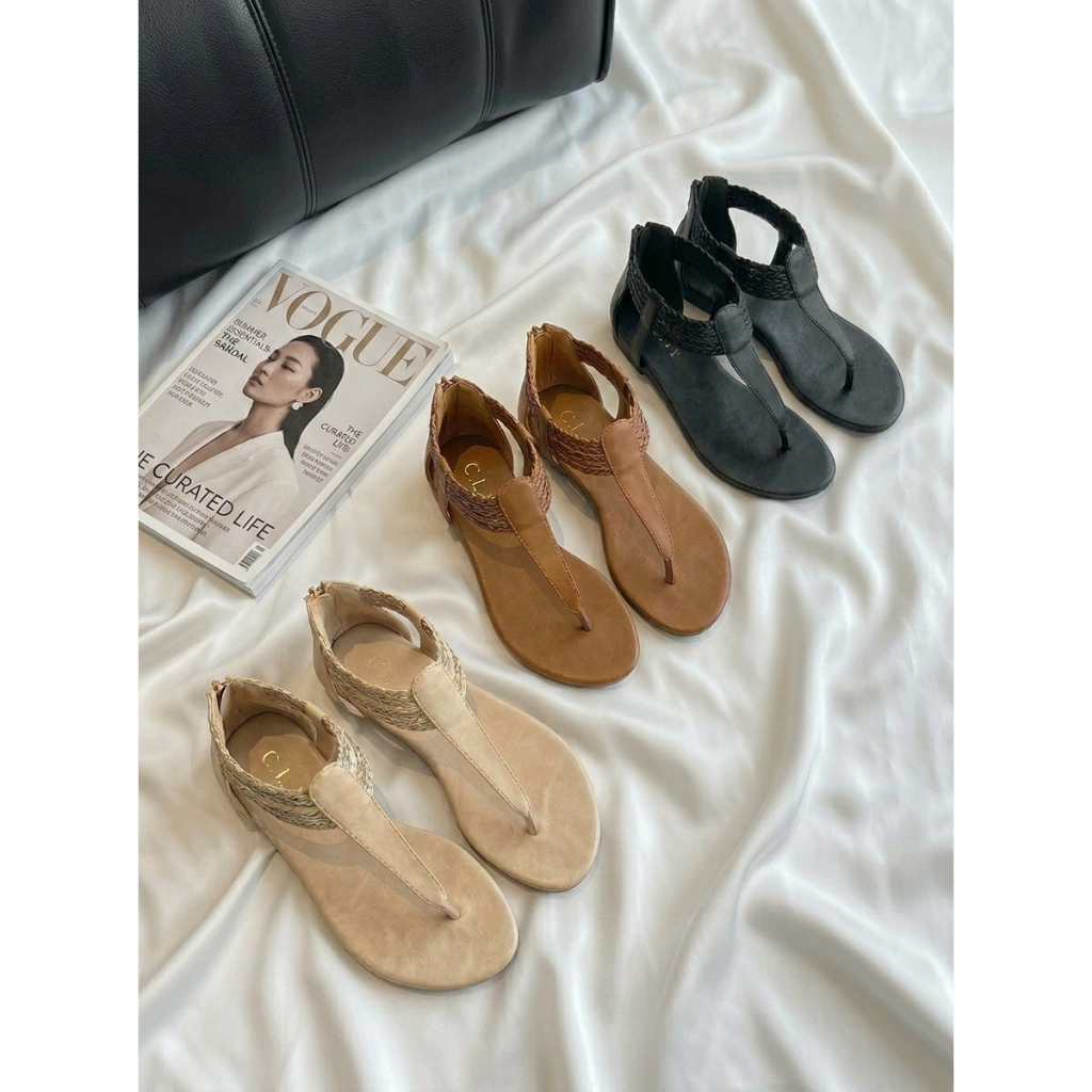 [Chính hãng]Giày sandal chiến binh nữ boho xỏ ngón khóa kéo XIANGLV basic sang trọng, sandal nữ xỏ ngón, giày dây LAL11