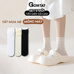 Set 5 đôi tất giấy nữ mỏng nhẹ GOMTAT, chất liệu cotton thoáng mát mùa hè - HOT-1304