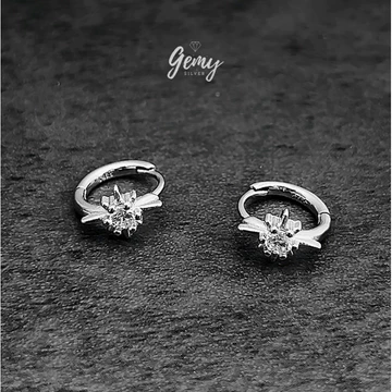 Khuyên tai tròn nam bạc 925 Starlight 3 ngôi sao đính đá Basic (1 chiếc) KN158 | GEMY SILVER
