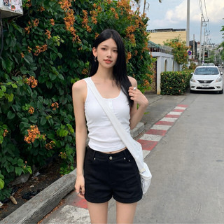 Áo Ba Lỗ Nữ RUSY Phối Nút Form Ôm Body Tôn Dáng Chất Thun Co Giãn Mềm Mại Dễ Phối Đồ Đi Chơi 3L10