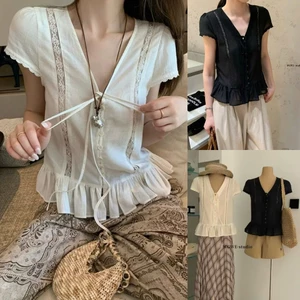 𝐍𝐠𝐨𝐜𝐚𝐧𝐡𝟔𝟗𝟓𝟗 SALE WGWE A673 Áo sơ mi cổ V ngắn tay #9123 phong cách mùa hè