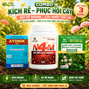 Combo 3 Bước Kích Rễ Phục Hồi Cây: Atonik Nhật Bản + Hũ N4M 100g + Farmix DT-TOP 30 Bật Chồi Nhanh