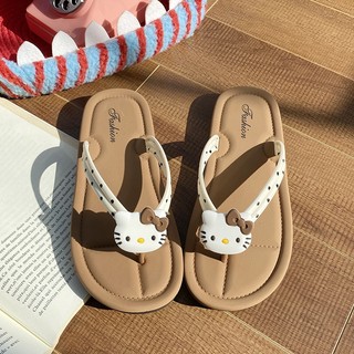 [TĂNG 1 SIZE] Dép Xỏ Ngón Quai Chấm Bi Hoạ Tiết Mèo Dễ Thương, Dép Tông Đi Biển Chống Nước Mã T196