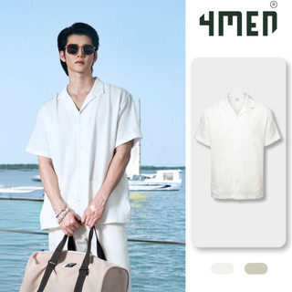Áo Sơ Mi 4MEN Sọc Vân Chìm Cổ Cuban Ngắn Tay Form Relaxed SM206 Form Relax, Gọn Gàng, Thanh Lịch