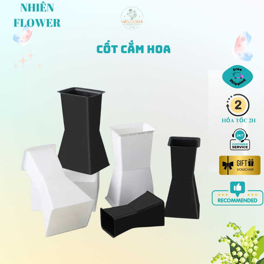 Cốt Nhựa Cắm Hoa Đứng Chất Liệu Nhựa PU 3- 5 Cái , Đế Cắm Hoa Trang Trí Hoa Lụa, Hoa Tươi, Tiệc Cưới