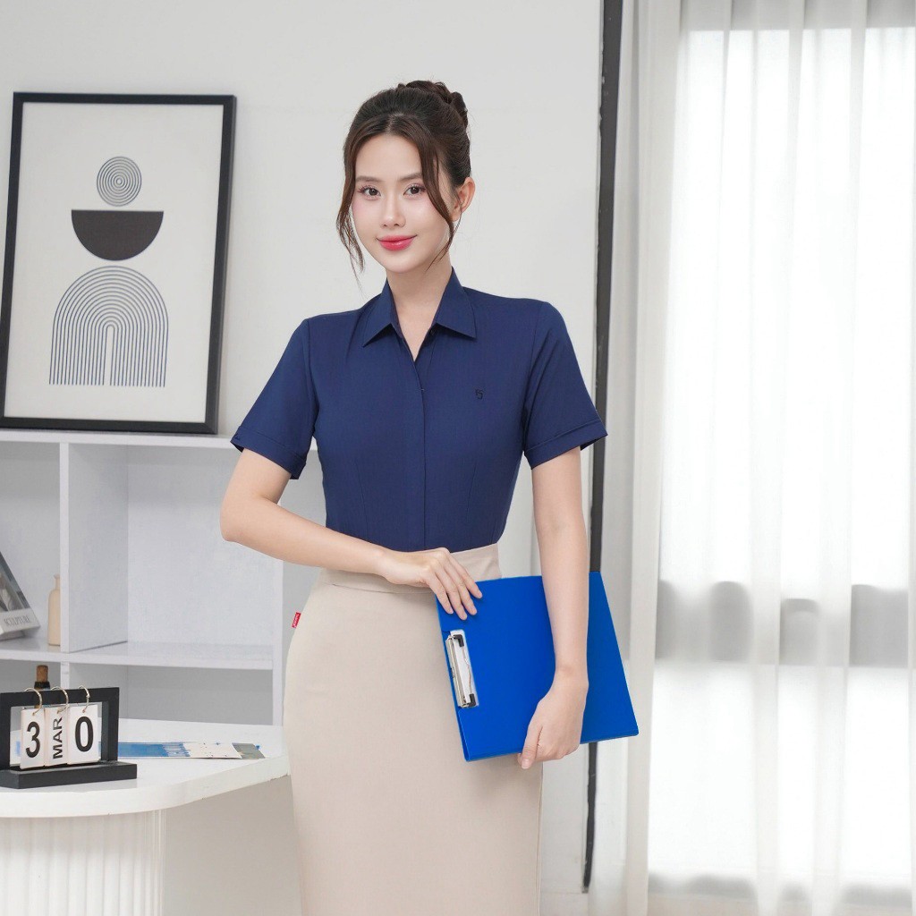 [ XẢ XÓT SIZE ] Áo sơ mi nữ 282 ngắn tay chất liệu modal Thái Hòa