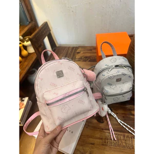 Balo Nữ Hello Kitty Hồng Pastel Dễ Thương, Balo Đi Học Đi Chơi Thời Trang Kèm Charm Gấu Bông