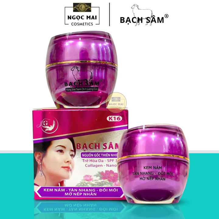 Kem Bạch Sâm K16 hỗ trợ ngừa nám, tàn nhang, đồi mồi, dưỡng trắng phục hồi da (30g)
