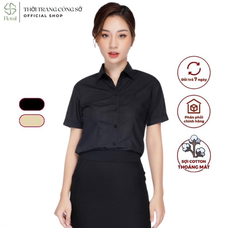 [ XẢ LẺ SIZE ] Áo sơ mi nữ R01 Thái Hòa chất liệu cotton vải trơn thiết kế công sở nữ form ôm