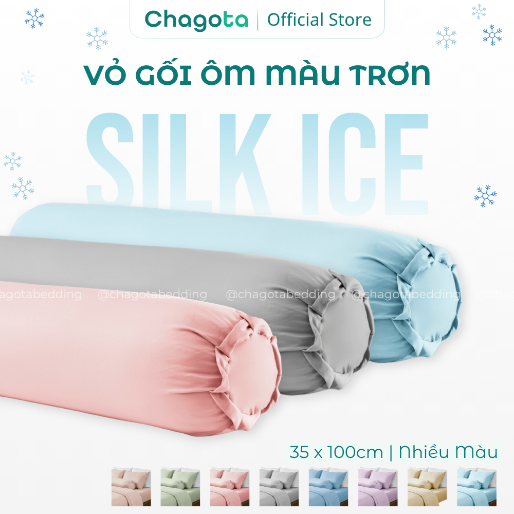 Vỏ gối ôm Silk Ice mát lạnh Chagota Bedding 35x100cm cao cấp thoáng khí kháng khuẩn