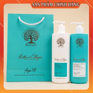 (auth) Cặp Dầu Gội Xả BERTWIN 800ml Phục Hồi Hư Tổn Ngăn Tóc Gãy Rụng, Giảm Gàu, Hỗ Trợ Mọc Tóc, Thơm Mượt Dài Lâu