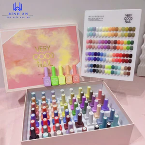 Set Sơn Gel Very Good Nail 60 Màu Fullbox Hồng Tặng Bảng Màu + Base Top, Bộ Sơn Gel 60 Màu Bìa Hồng [ Bình An ]