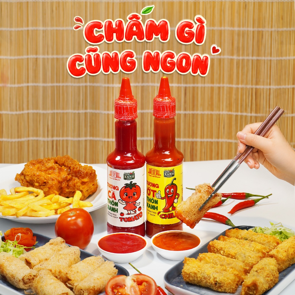Tương cà Thôn Xanh Farm 270g chua ngọt dịu nhẹ, ít mặn phù hợp cả trẻ em