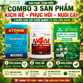 Bộ 3 Kích Rễ Phục Hồi Cây Farmix: Thuốc Atonik + N4M Ra Rễ Cực Mạnh + DT-TOP 30 Bung Chồi