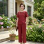 Đồ Bộ Trung Niên Tơ Xước Thêu Hoa Cao Cấp – Set Áo Cộc Tay Quần Suông Dài Mềm Mát Thanh Lịch FREESIZE 55-68kg