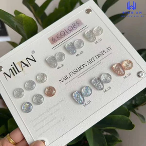 Set Sơn Gel Nhũ Milan 6 Màu, Chuyên Dụng Trong Ngành Nail, Tặng Kèm Bảng [ Bình An ]