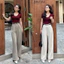 QUẦN SUÔNG GOLD NHẬT 1 CÚC DÀI MỀM RỦ Pants