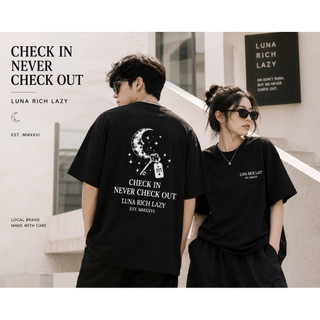 Áo Thun Oversize Nam Nữ Form Rộng Basic Unisex Cotton 100% 250GSM Tay Lỡ Local Brand Luna Rich Lazy
