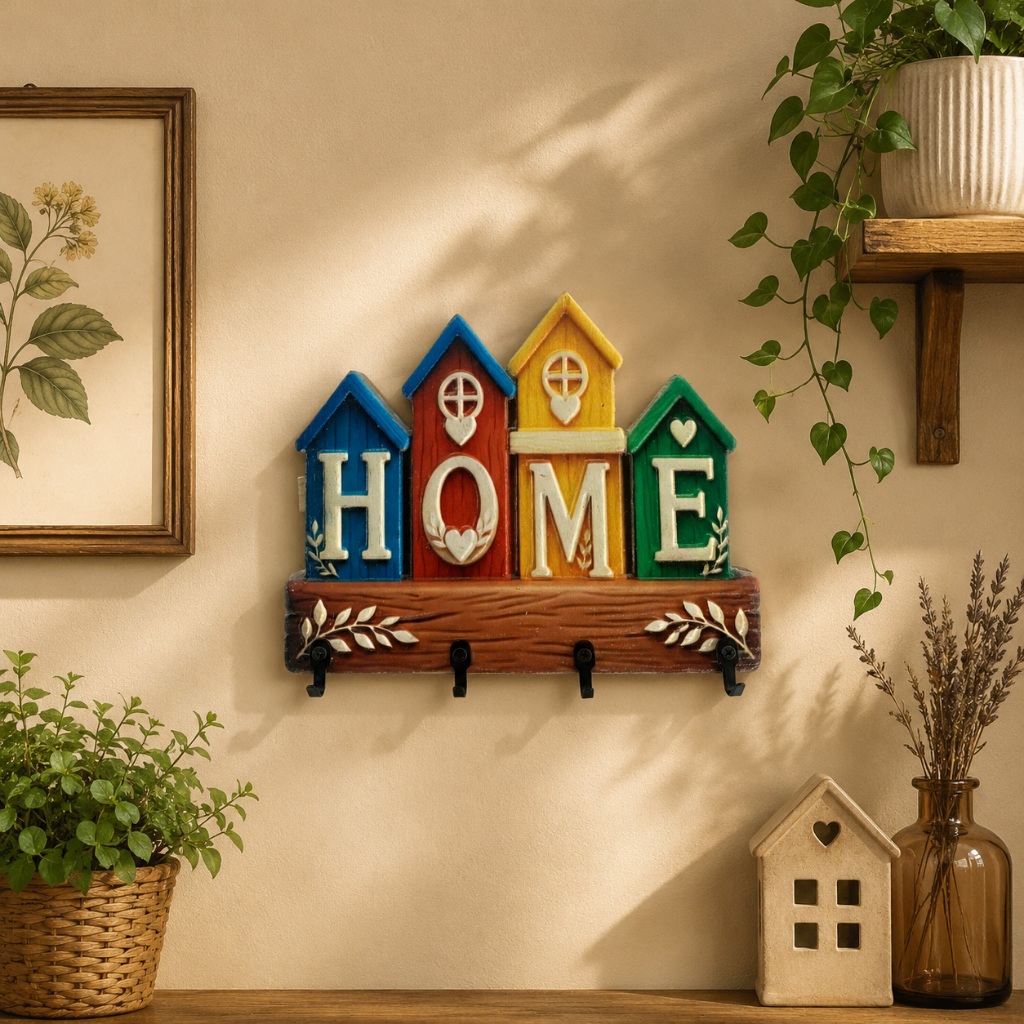 Bảng gỗ móc khóa gỗ tự nhiên điêu khắc 3D, Trang trí phòng ngủ, phòng khách, phòng bếp, decor phòng, treo tường podesign