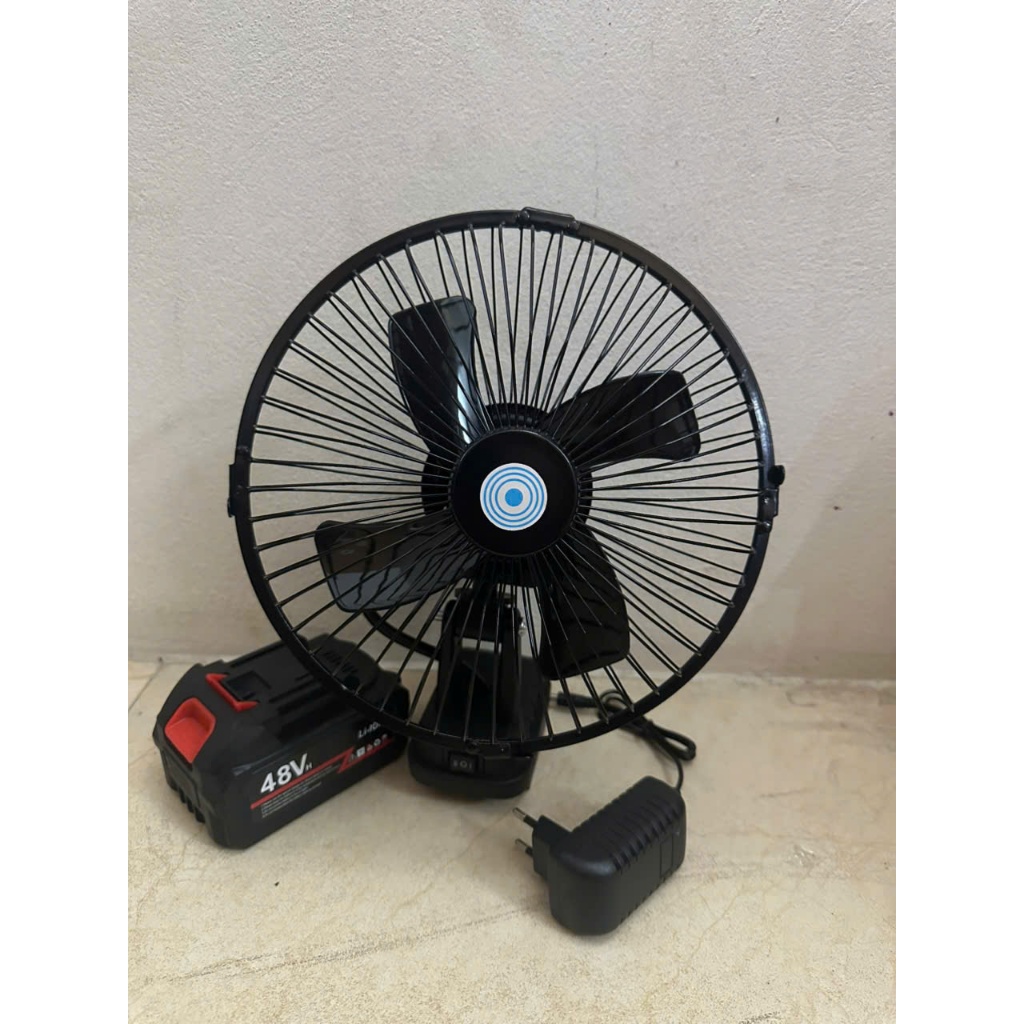 Quạt Tích Điện Xoay 180 Độ,Pin 10cell,20Cell ,30Cell Sử Dụng Chân Pin Phổ Thông, 2 Mức Gió, Kích Thước 8 Inch - ảnh 8