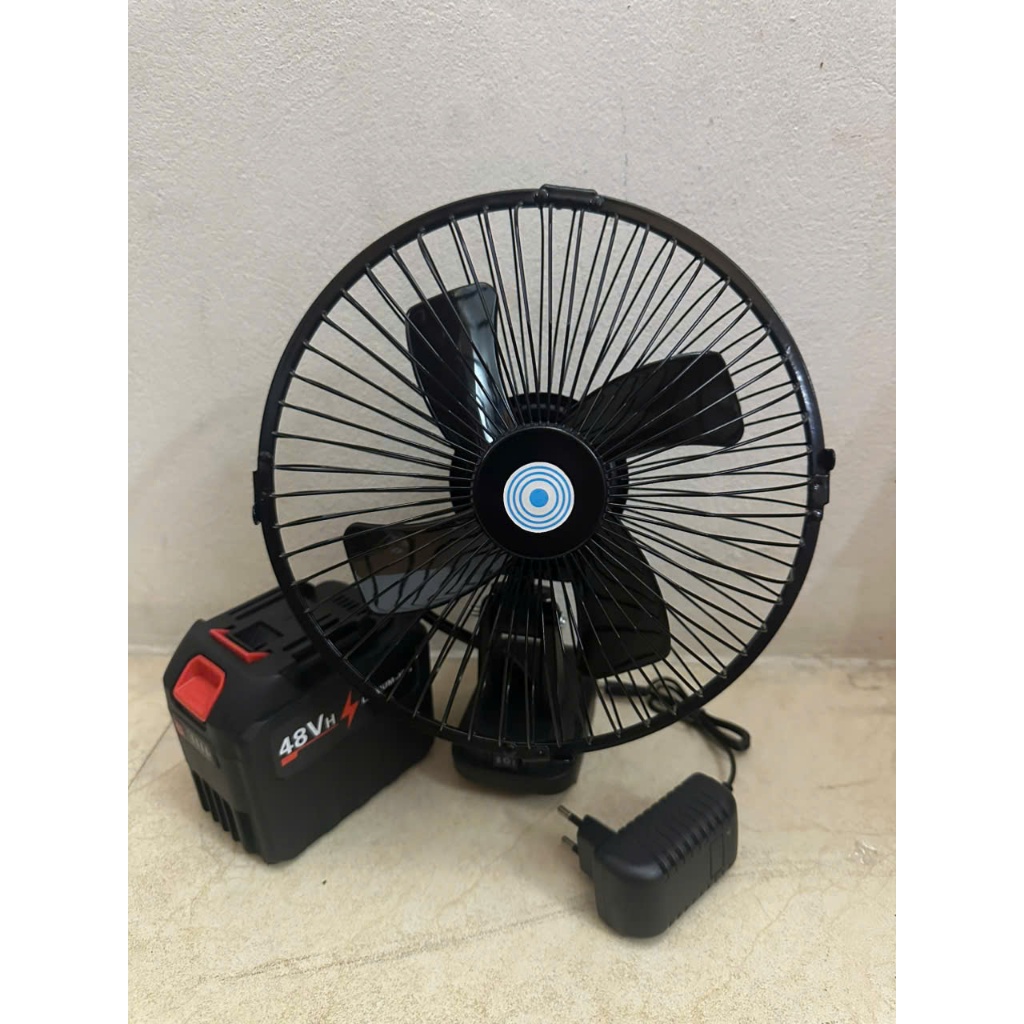 Quạt Tích Điện Xoay 180 Độ,Pin 10cell,20Cell ,30Cell Sử Dụng Chân Pin Phổ Thông, 2 Mức Gió, Kích Thước 8 Inch - ảnh 9