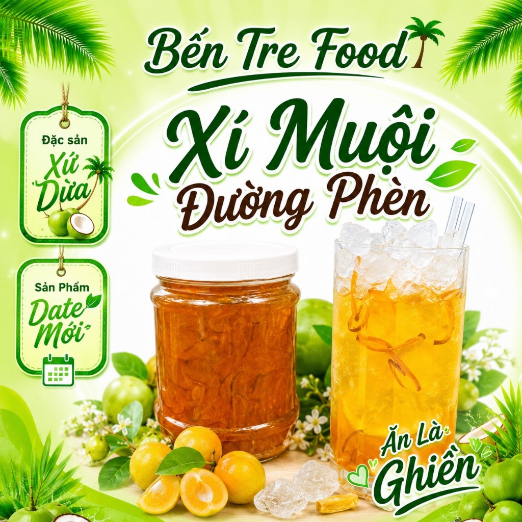 ( MÓN NGON) 1KG  HỦ TẮC XÍ MUỘI QUÊ LÀM KHÔNG CHẤT BẢO QUẢN- ĐẶC SẢN BẾN TRE SHOP