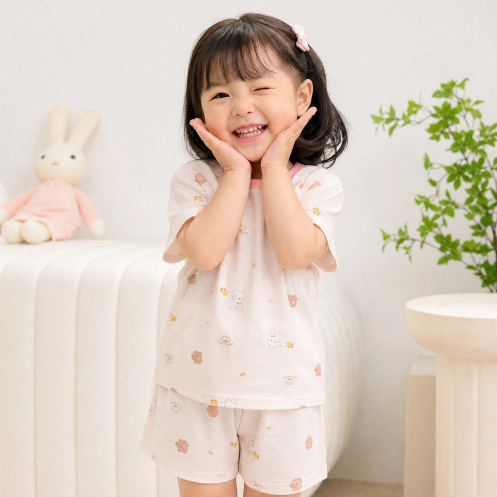Bộ Quần Áo Bé Gái Tệu Kids Chất Cotton Co Giãn 4 Chiều Thoáng Mát Cho Bé 11-21kg