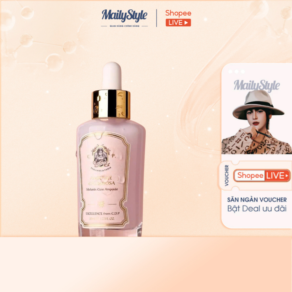 Q92_ Tinh chất hỗ trợ làm sáng và hỡ trợ  giảm thâm nám Challans de Paris Ampoule d'Albarosa