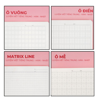 [TẶNG BÚT] Giấy Refill 100gsm Matrix Line Thông Minh, Viết Tiếng Trung Hàn Nhật Có Tráng Keo, Không Thấm Mực
