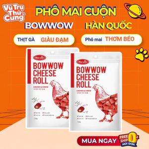 Snack cho Chó Phô mai cuộn Thịt gà Bowwow Hàn Quốc 120g
