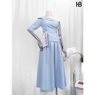 HB - Set Bộ Nữ Áo Lệch Vai Thiết Kế Kèm Chân Váy Xòe Dáng Dài S148