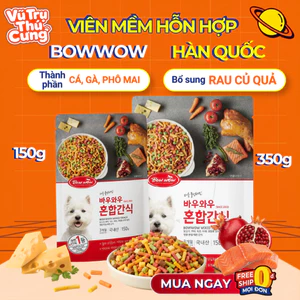 Bánh Thưởng Cho Chó Hỗn Hợp Phô mai, Cá hồi, Rau củ Bowwow Hàn Quốc