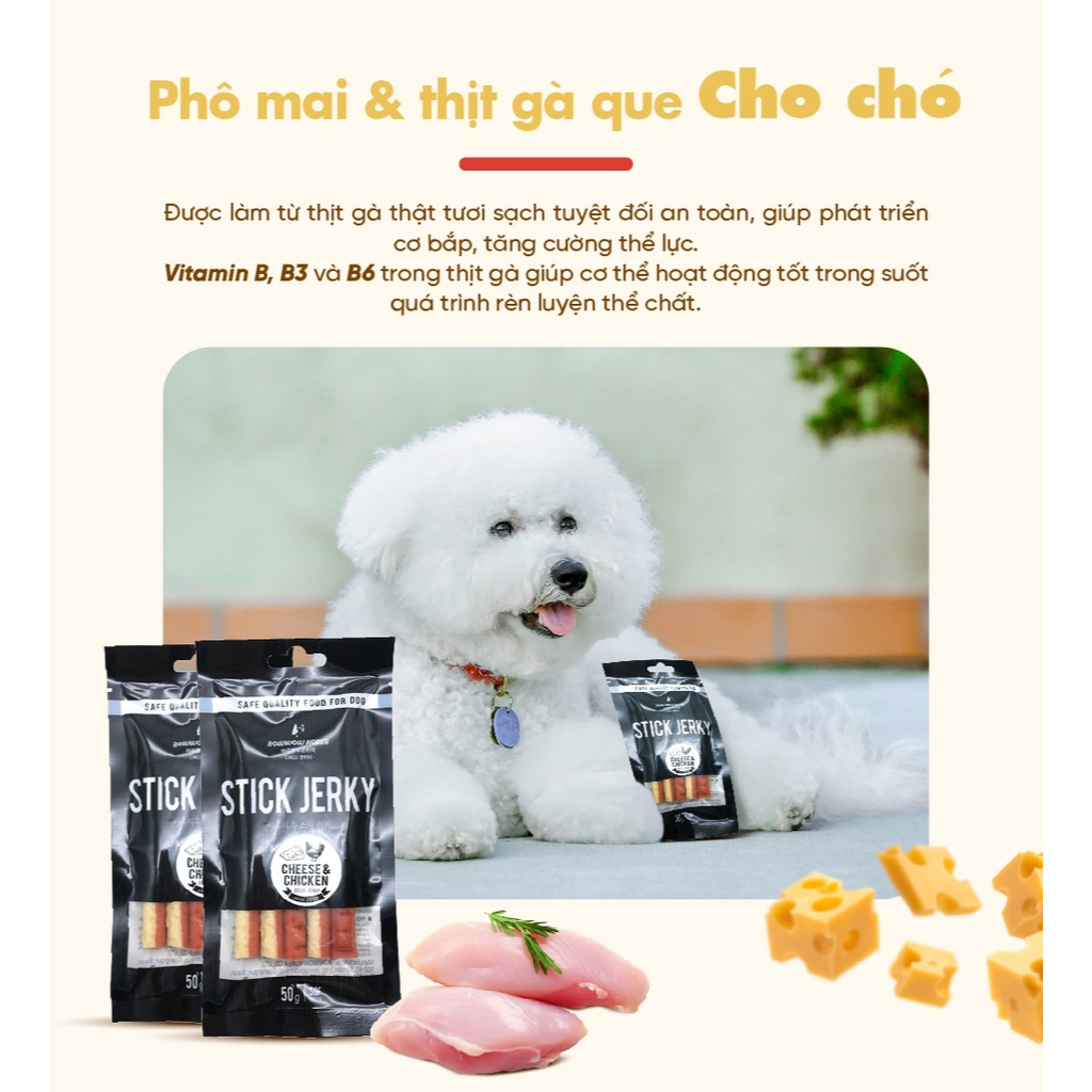 Que Thưởng Thịt Mềm Cho Chó Bowwow Hàn Quốc 50g
