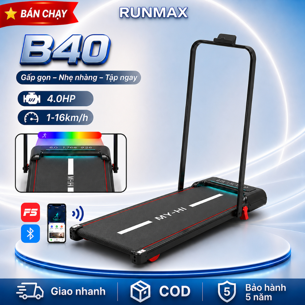 Máy Chạy Bộ Tại Nhà Gấp Gọn Thông Minh,Điều Chỉnh Độ Dốc,Kết Nối Bluetooth,Màn Hình LED,Đi Bộ,Chạy Bộ