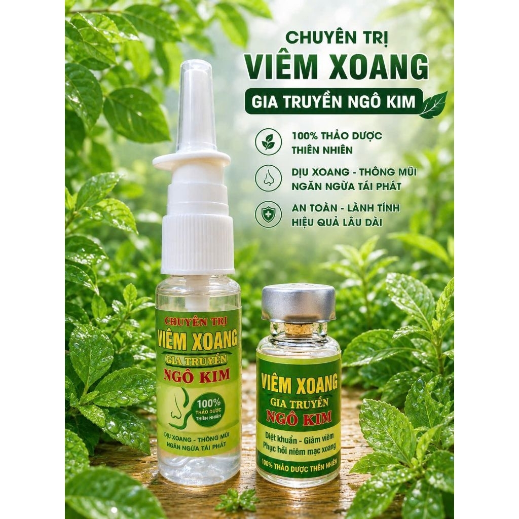 1 Combo Viêm Xoang Gia Truyền Ngô Kim(Xịt + thuốc bột)