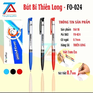 Combo 10/20 Bút bi Thiên Long FO-024 Ngòi 0.7mm Không len nhòe, thích hợp dùng cho văn phòng, học sinh, sinh viên