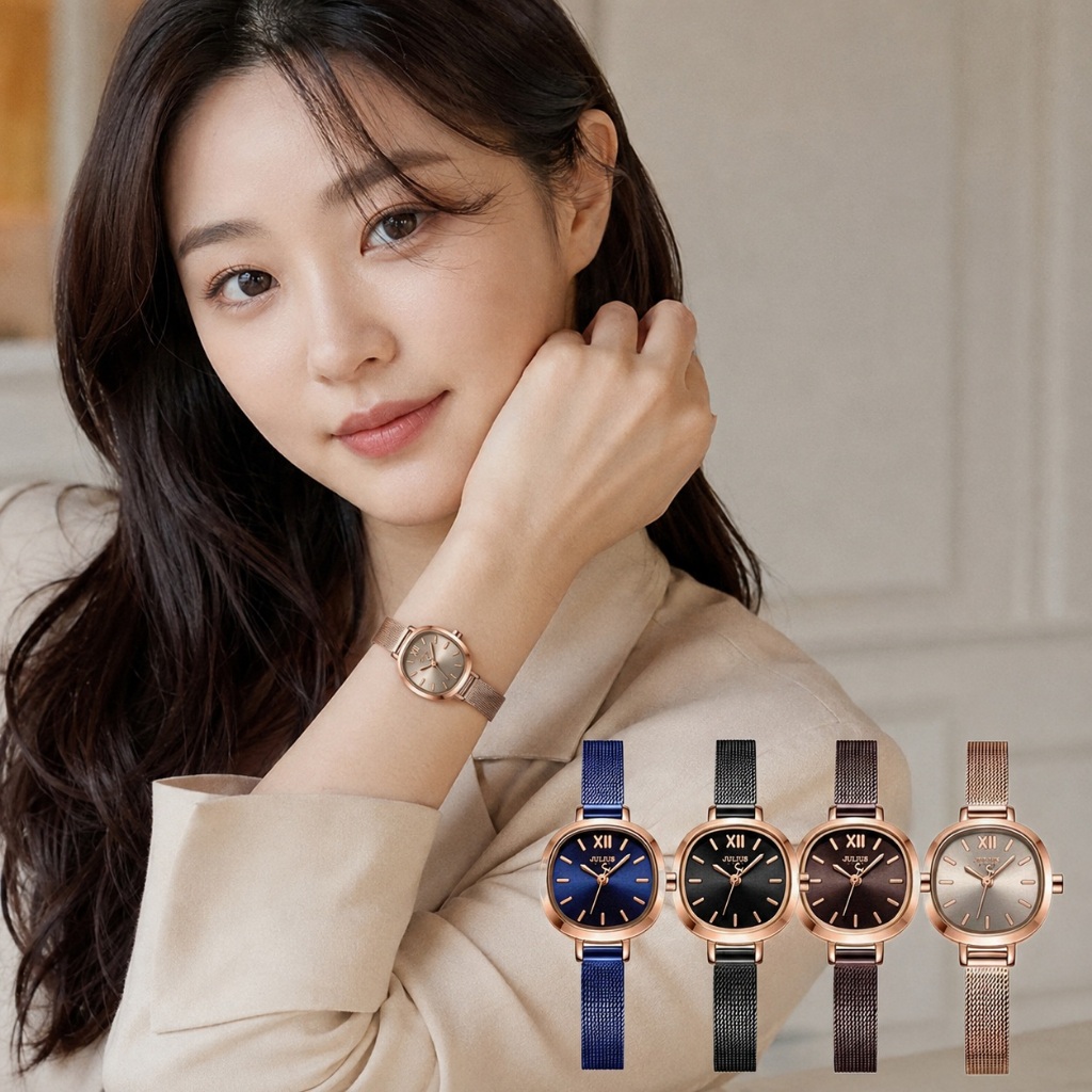Đồng Hồ Nữ JS-026 Kính Sapphire Julius Star Hàn Quốc (4 Màu)