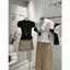 ÁO CHẤM BI CỔ TRÒN TAY BO CHUN, ÁO NỮ HOT TREND | MEOINDAHOUSE