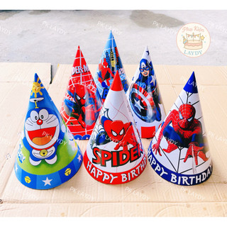 [ Mũ trung ] 100 mũ đội sinh nhật hình HPBD, Babythree, capypara, kuromi, siêu nhân, công chúa,gấu dâu, kitty