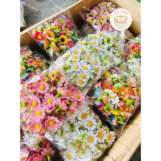 Túi 100 đầu bông Hoa cúc tana, cúc họa mi, cành lá trang trí hoa sáp, bánh kem- Phụ Kiện Trang Trí Bánh [FREESHIP🚗]