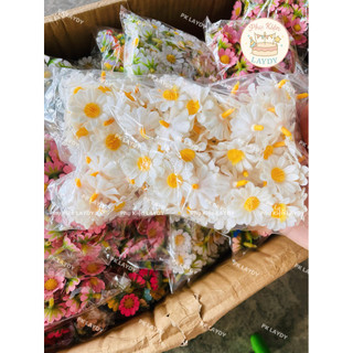 Túi 100 đầu bông Hoa cúc tana, cúc họa mi, cành lá trang trí hoa sáp, bánh kem- Phụ Kiện Trang Trí Bánh [FREESHIP🚗]