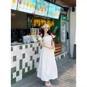 SET ÁO BÁNH BÈO PHỐI CHÂN VÁY DÀI TÙNG BÍ, SET ĐỒ NỮ TIỂU THƯ | MEOINDAHOUSE