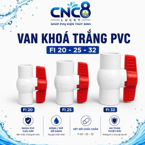 Van khoá phi 20/25/32 nhựa trắng u-pvc